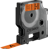 Dymo LW Duurzame D1 Label Zwart-Oranje (12 mm x 3 m) Label