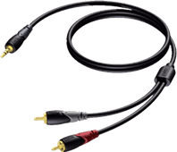 Procab CLA711 3,5mm male - 2x RCA 1,5mtr. RCA kabel