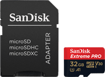 SanDisk microSDHC Extreme Pro 32GB 100MB/s A1 U3 + SD adapter MicroSD kaart voor GoPro action camera