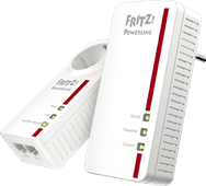AVM FRITZ!Powerline 1260E WLAN Set International WiFi 1200 Mbps 2 adapters Wifi op zolder van een eengezinswoning