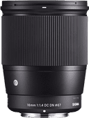 Sigma 16mm f/1.4 DC DN Contemporary E Mount Lenzen voor Sony systeemcamera