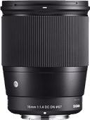 Sigma 16mm f/1.4 DC DN Contemporary E Mount Primelenzen voor Sony camera