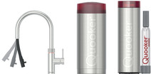 Quooker COMBI+ + Quooker Flex Round RVS + Quooker CUBE Coolblue aanbieding