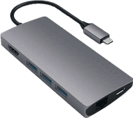 Satechi Usb C naar Usb A, Ethernet en HDMI Dock Space Grey Docking station USB-C aansluiting