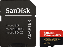 SanDisk MicroSDXC Extreme PRO 400GB 170MB/s + SD Adapter MicroSD kaart voor GoPro action camera