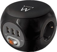 Ewent Stekkerdoos Met 3 usb-A Poorten 1.5m