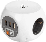 Ewent Stekkerdoos Met 3 usb-A Poorten 1.5m wit