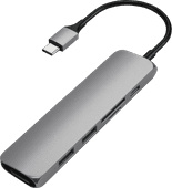 Satechi Type C Slim Multi-Port Adapter V2 Grijs Docking station USB-C aansluiting