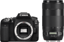 Canon EOS 90D + EF 70-300mm f/4-5.6 IS II USM Camera met microfoonaansluiting