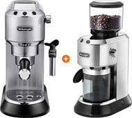 De'Longhi EC685.M Dedica Silver + Coffee Grinder coffee machine promotion