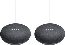 Google Nest Mini Grijs Duo Pack Smart Home Hub met spraakbesturing