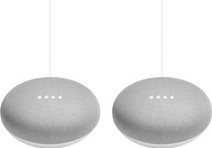 Google Nest Mini Wit Duo Pack Smart Home Hub met spraakbesturing