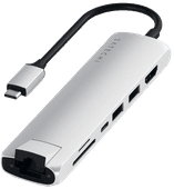 Satechi Type C Slim Multi-port Ethernet Adapter Zilver Docking station USB-C aansluiting
