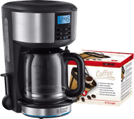 Russell Hobbs Buckingham Silver Coffee Machine + Scanpart Permanent Filter filter coffee machine with timer