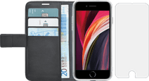 Azuri Wallet Apple iPhone SE 2 / 8 / 7 Book Case Zwart + Case Friendly Screenprotector Apple iPhone SE 2020 hoesje