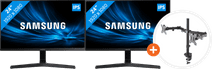 2x Samsung LS24R356FHU + NewStar FPMA-D550DBLACK Middelgrote monitor (23 - 25 inch)