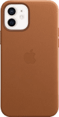Apple iPhone 12 en 12 Pro Back Cover met MagSafe Leer Zadelbruin Originele Apple iPhone Back Cover