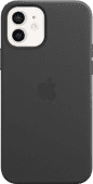 Apple iPhone 12 en 12 Pro Back Cover met MagSafe Leer Zwart Originele Apple iPhone Back Cover