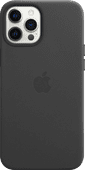 Apple iPhone 12 Pro Max Back Cover met MagSafe Leer Zwart Apple iPhone 12 Pro Max hoesje