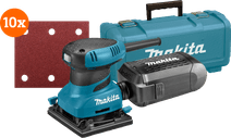 Makita BO4555K + Makita Schuurstrook 114x102 mm K120 (10x) Schuurmachine met stofafzuiging