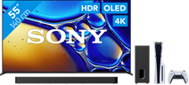 Sony Bravia 8 II 55" QD-OLED (2025) + Sony Bravia Theatre Bar 7 Zwart + PlayStation 5 Slim QD OLED tv