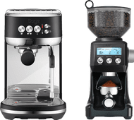 Sage the Bambino Plus Black Truffel + Koffiemolen Espressomachine aanbieding