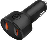 BlueBuilt Car Charger with 2 USB Ports without Cable Quick Charge 18W Black Car charger