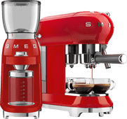 Coolblue SMEG ECF01RDEU Rood + Koffiemolen aanbieding