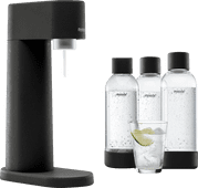 Mysoda Woody Black + Bottles 1L (3 units) Sparkling water maker