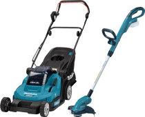 Makita DLM432CT2 incl. 5,0 Ah Accu (2x) + Makita DUR181Z (zonder accu) Makita accu grasmaaier