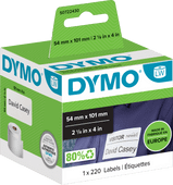 DYMO Authentieke LW Grote Verzendlabels/Naamkaarten Wit (54 x 101 mm) 1 Rol Label
