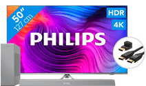 Philips 50PUS8506 - Ambilight (2021) + Soundbar + Hdmi kabel Tv met een draaibare voet