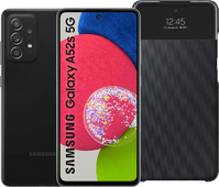 Samsung Galaxy A52s 256GB Zwart 5G  + Samsung S View Book Case Zwart Samsung telefoon aanbieding