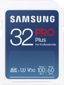 Samsung Pro Plus 32GB, SDHC, UHS-I, U3, 100Mb/s & 60MB/s Reads & Writes, FHD & 4K UHD, Mem Samsung memory card