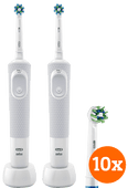 Oral-B Vitality 100 White Duo Pack + CrossAction opzetborstels (10 stuks) Beste elektrische tandenborstel
