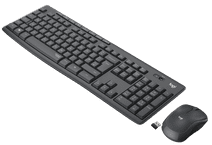 Logitech MK295 Silent Draadloze Toetsenbord en Muis Zwart QWERTY Toetsenbord en muis set