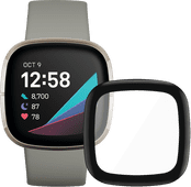 Fitbit Sense Sage Green/Silver Stainless Steel + PanzerGlass Fitbit Sense, Versa 3 Screen Fitbit smartwatch