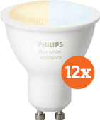 Philips Hue White Ambiance GU10 Bluetooth 12-Pack Smart lamp met GU10 fitting
