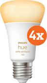 Coolblue Philips Hue White Ambiance E27 1100lm 4-pack aanbieding