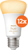 Philips Hue White Ambiance E27 1100lm 12-pack Smart lamp met E27 fitting