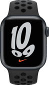 Apple Watch Nike Series 7 41mm Middernacht Aluminium Zwarte Sportband Apple Watch Nike