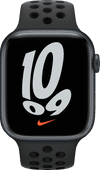 Apple Watch Nike Series 7 45mm Middernacht Aluminium Zwarte Sportband Apple Watch Nike