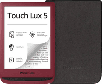 PocketBook Touch Lux 5 Ruby Rood + PocketBook Shell Book Case Zwart Pocketbook e-reader