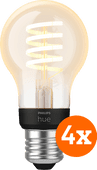 Philips Hue Filamentlamp White Ambiance Standaard E27 4-pack Philips Hue Filament lamp