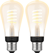 Philips Hue Filamentlamp White Ambiance Edison E27 2-pack Philips Hue E27 fitting