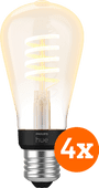 Philips Hue Filamentlamp White Ambiance Edison E27 4-pack Philips Hue Filament lamp