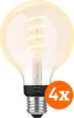 Philips Hue Filament Light White Ambiance Globe E27 4-pack Philips Hue E27 fitting