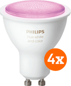 Philips Hue White and Color GU10 Bluetooth 4-Pack Works with Nest smart lamp