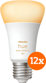 Coolblue Philips Hue White Ambiance E27 Bluetooth 12-Pack aanbieding