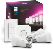 Philips Hue White & Color Starter Pack E27 met 3 lampen,dimmer + bridge Smart lamp startpakket